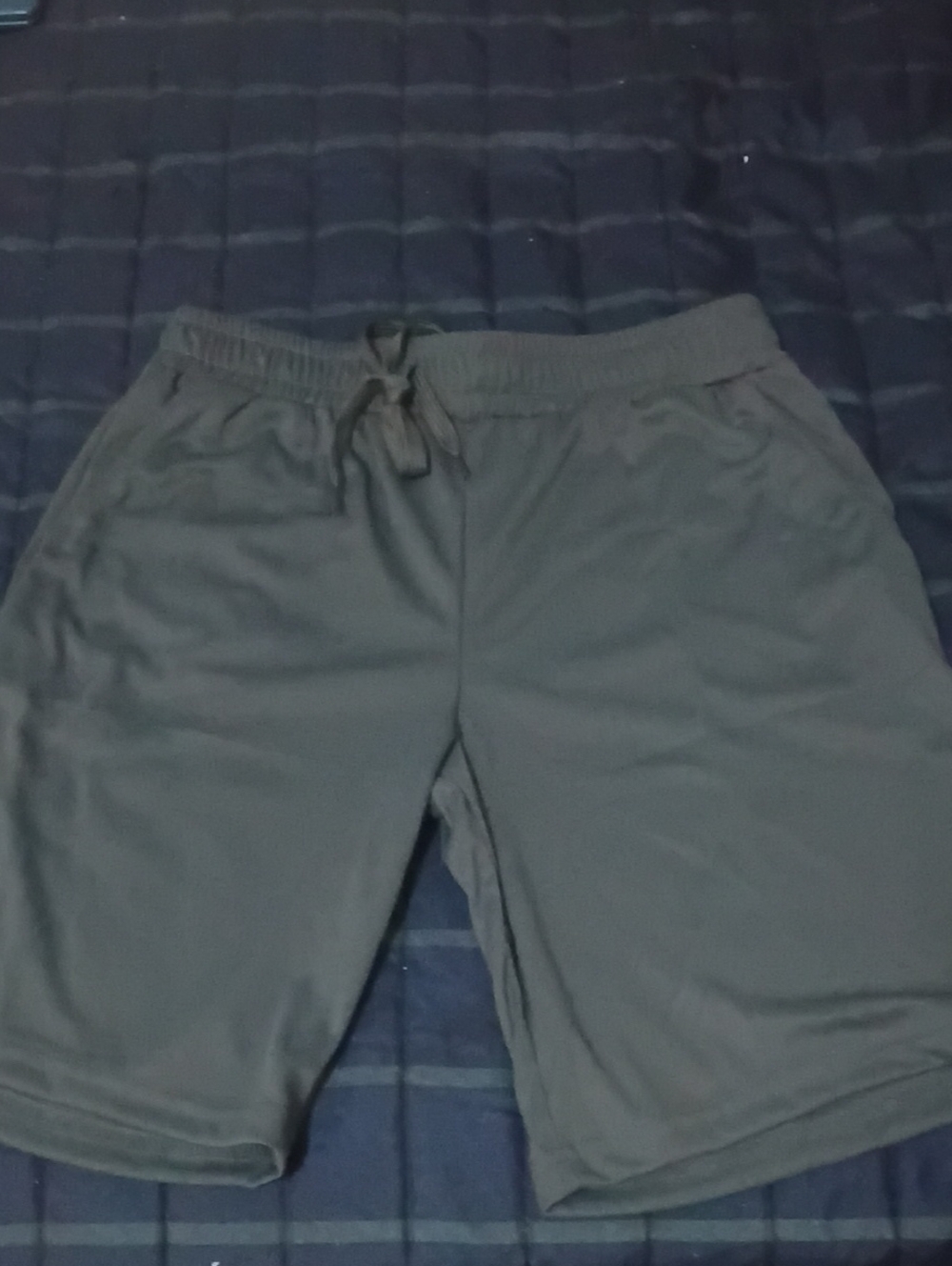 Men's Grayish Blue Performance Athletic Shorts with Drawstring